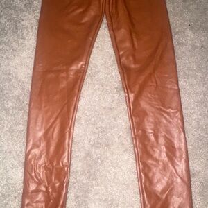 Brown Faux Leather Leggings
